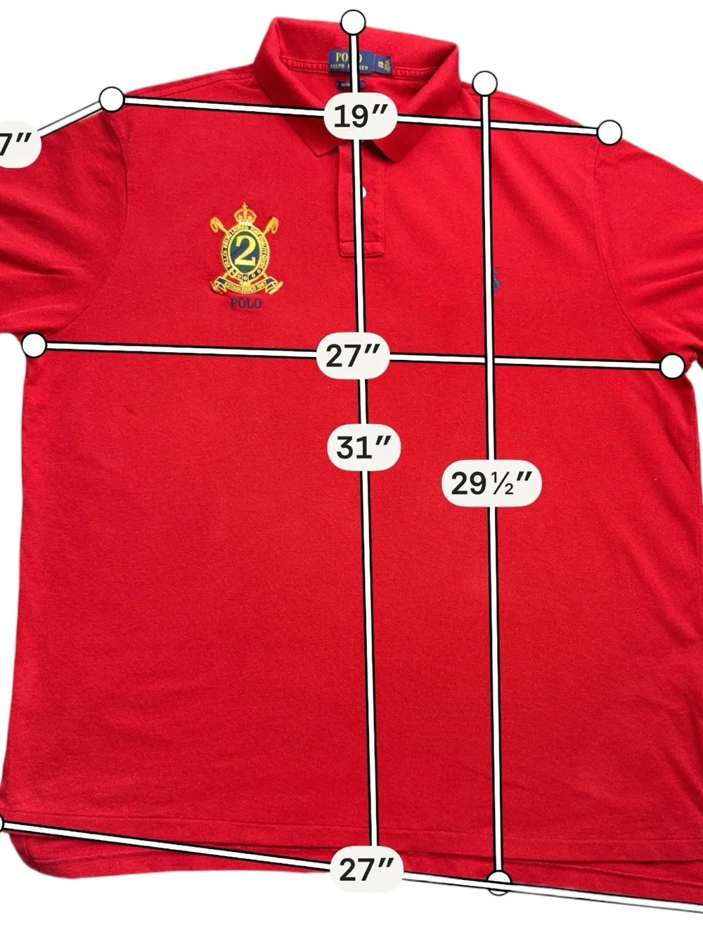 Polo Ralph Lauren Polo Shirt Mens XXL Custom Fit Crest Logo Red Cotton